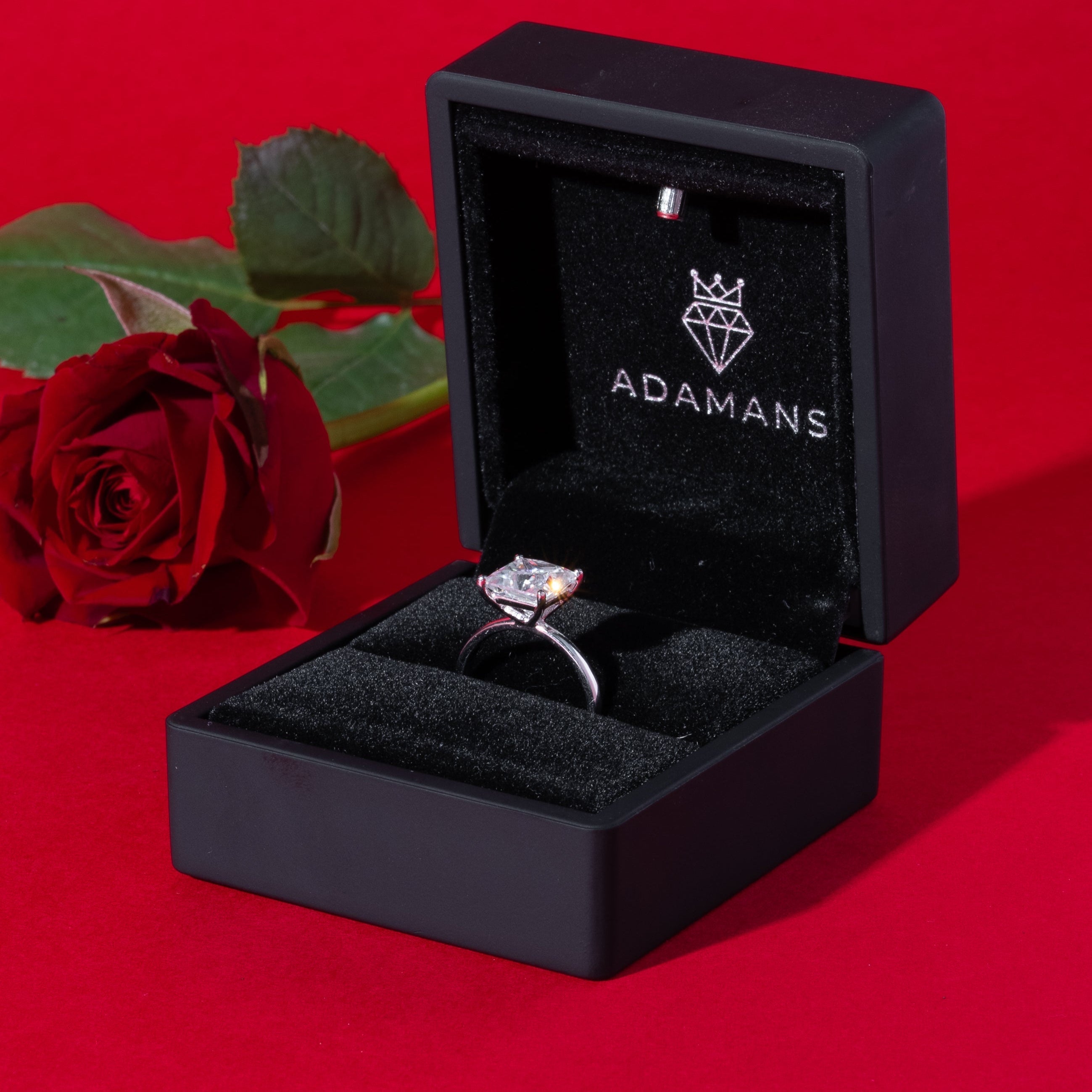 Princess Cut Solitare Moissanite Engagement Ring