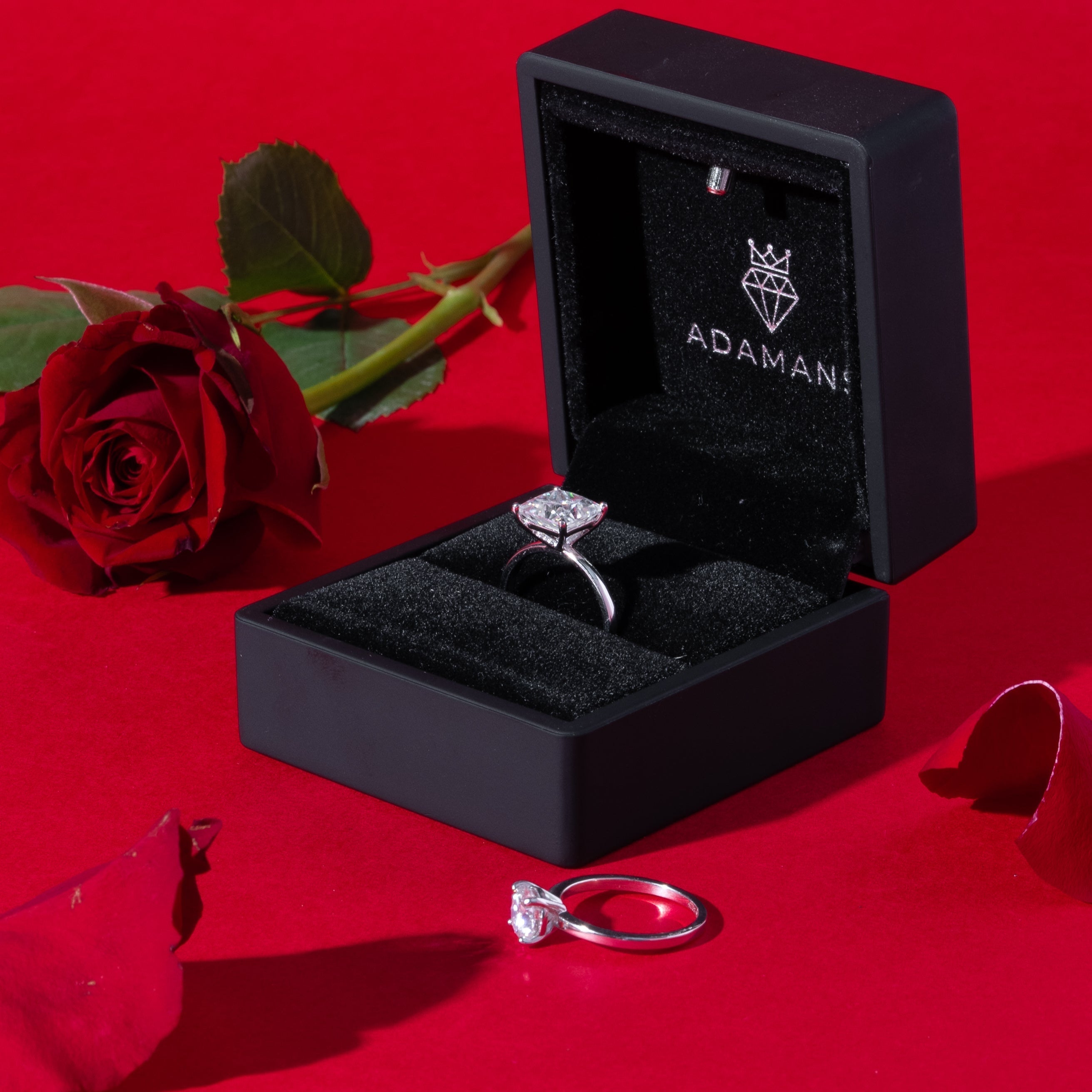 Princess Cut Solitare Moissanite Engagement Ring