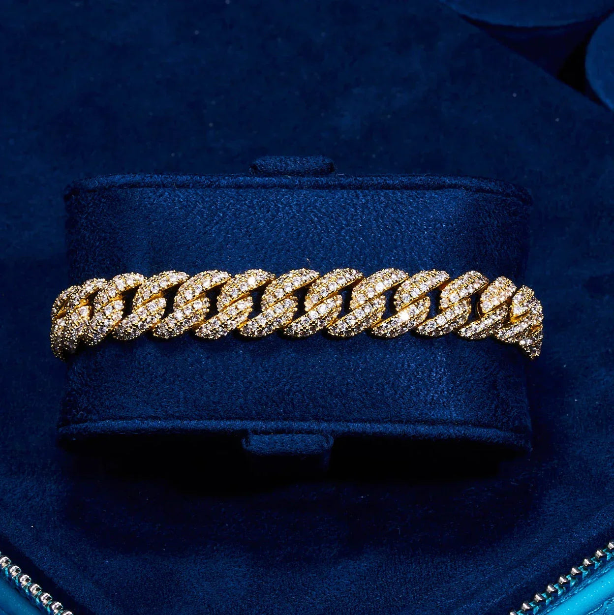 8mm Moissanite Cuban Link Bracelet - 18k Vermeil - D Colour - VVS1