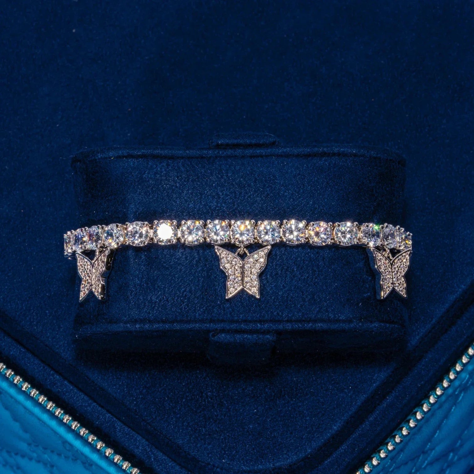 Moissanite Iced Butterfly Tennis Bracelet - 925 Silver - D Colour - VVS1