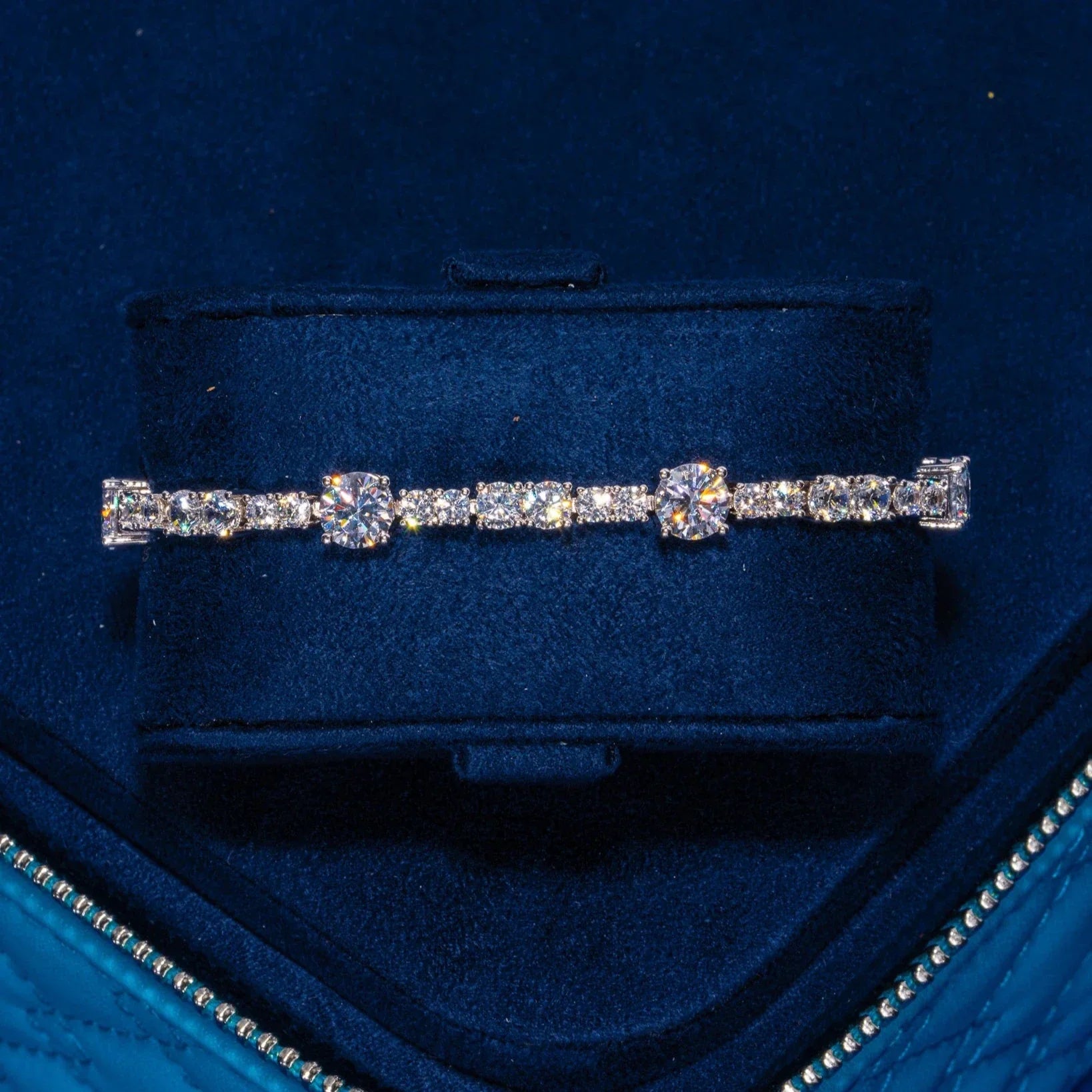 Moissanite Gem Stationed Tennis Bracelet - 925 Silver - D Colour - VVS1