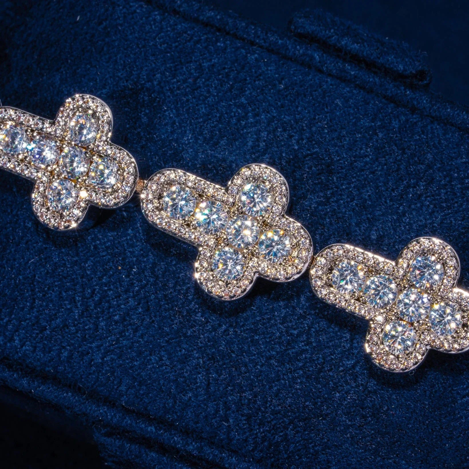 12.5MM Moissanite Cross Tennis Bracelet - 925 Silver - D Colour - VVS1