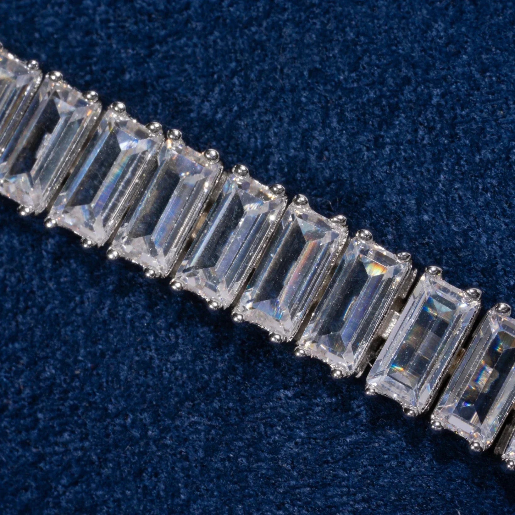 8MM Moissanite Baguette Tennis Bracelet - 925 Silver - D Colour - VVS1