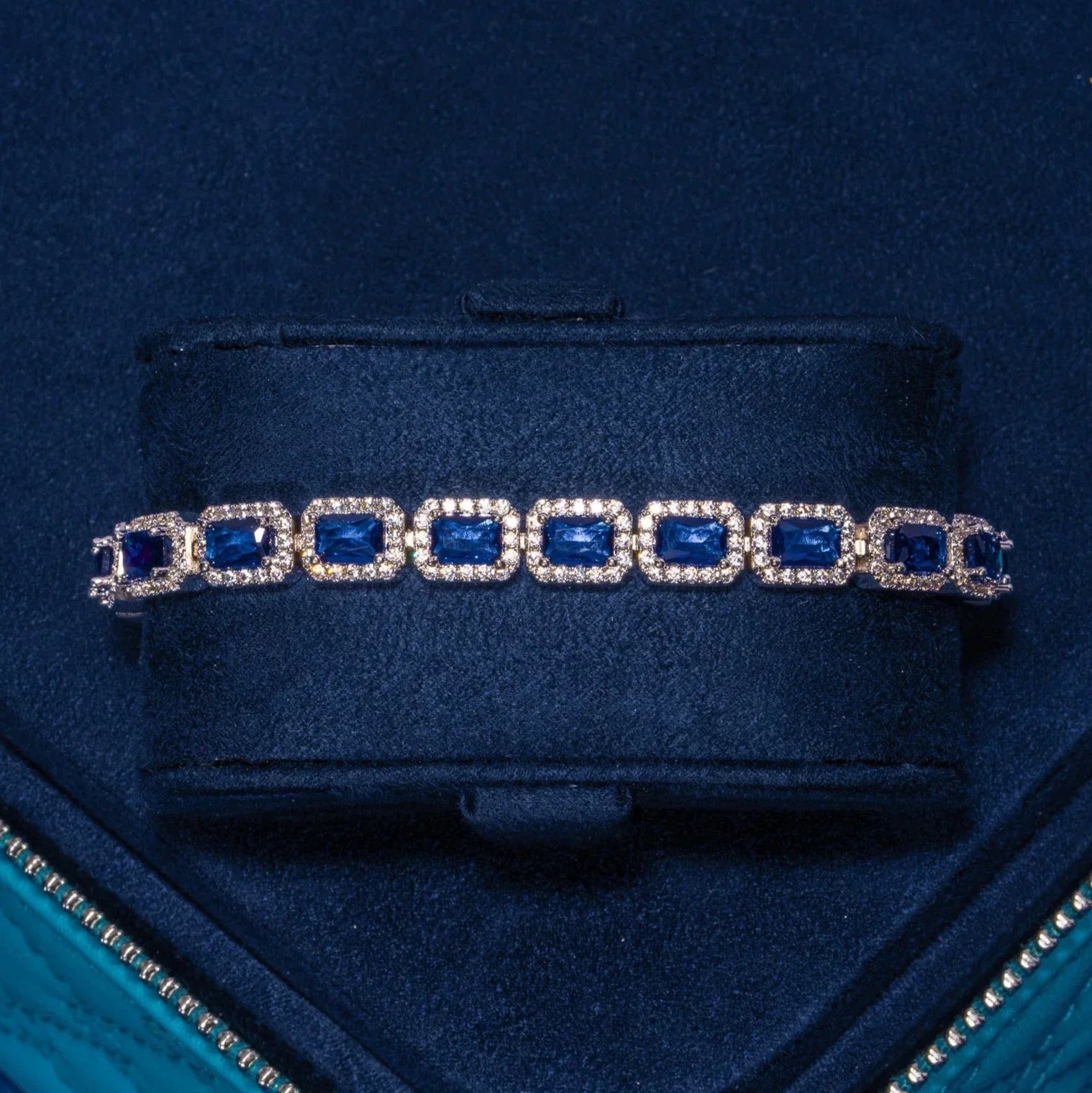 Moissanite Sapphire Cushion Cut Tennis Bracelet - 925 Silver - D Colour - VVS1