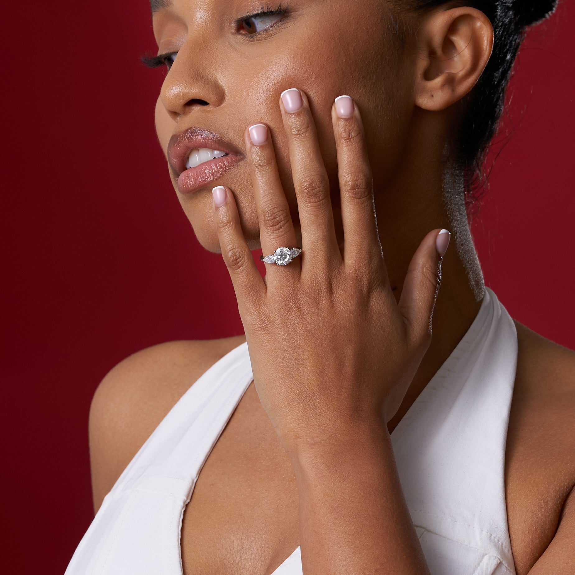 Eternal Three Stone Moissanite Engagement Ring