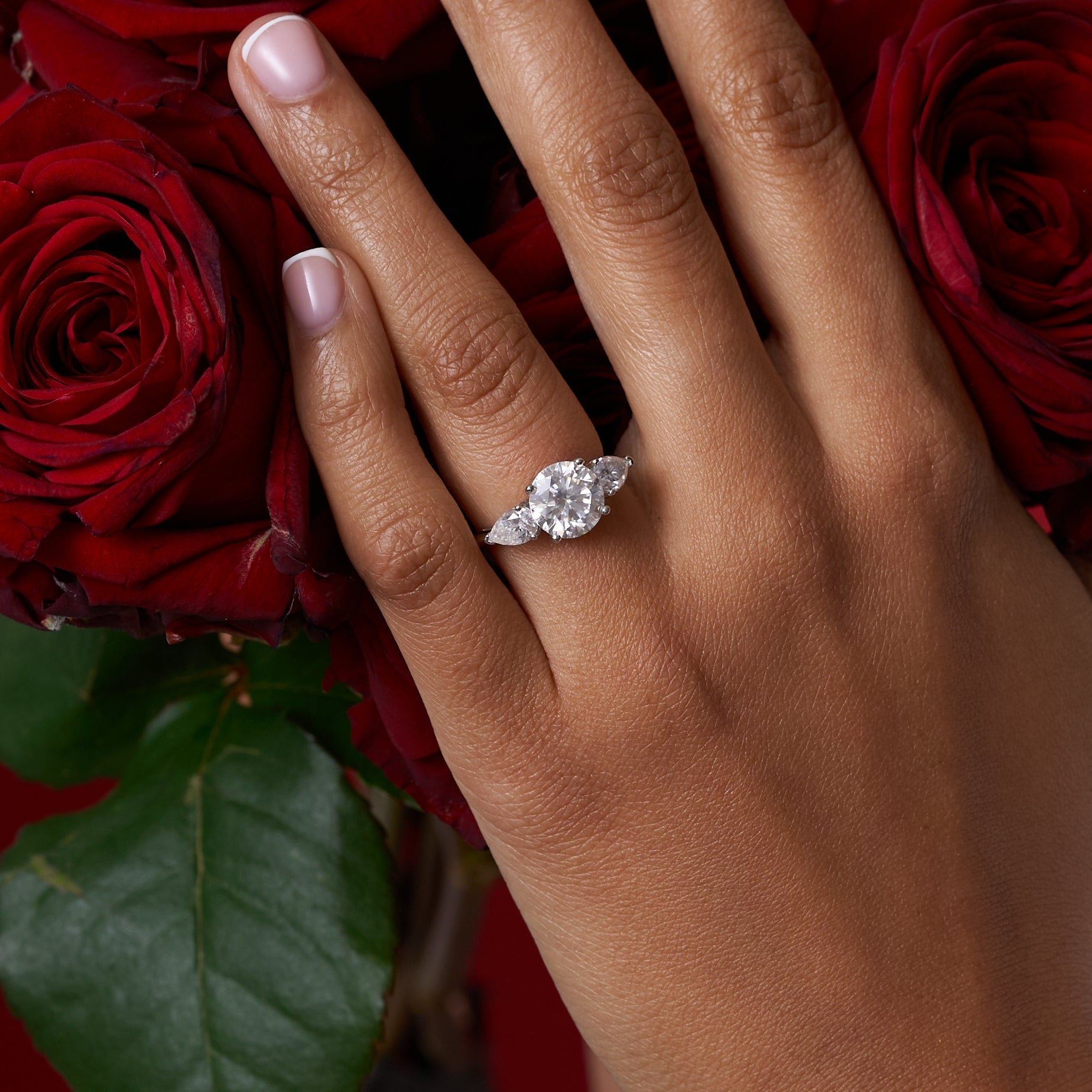 Eternal Three Stone Moissanite Engagement Ring