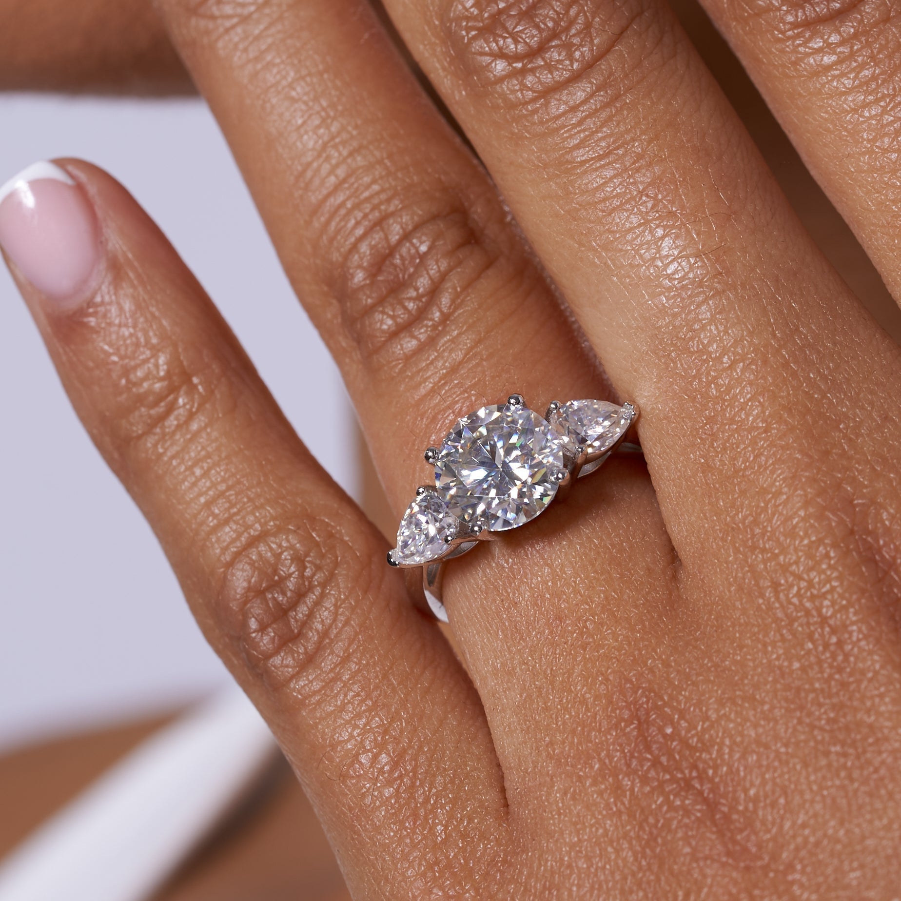 Eternal Three Stone Moissanite Engagement Ring