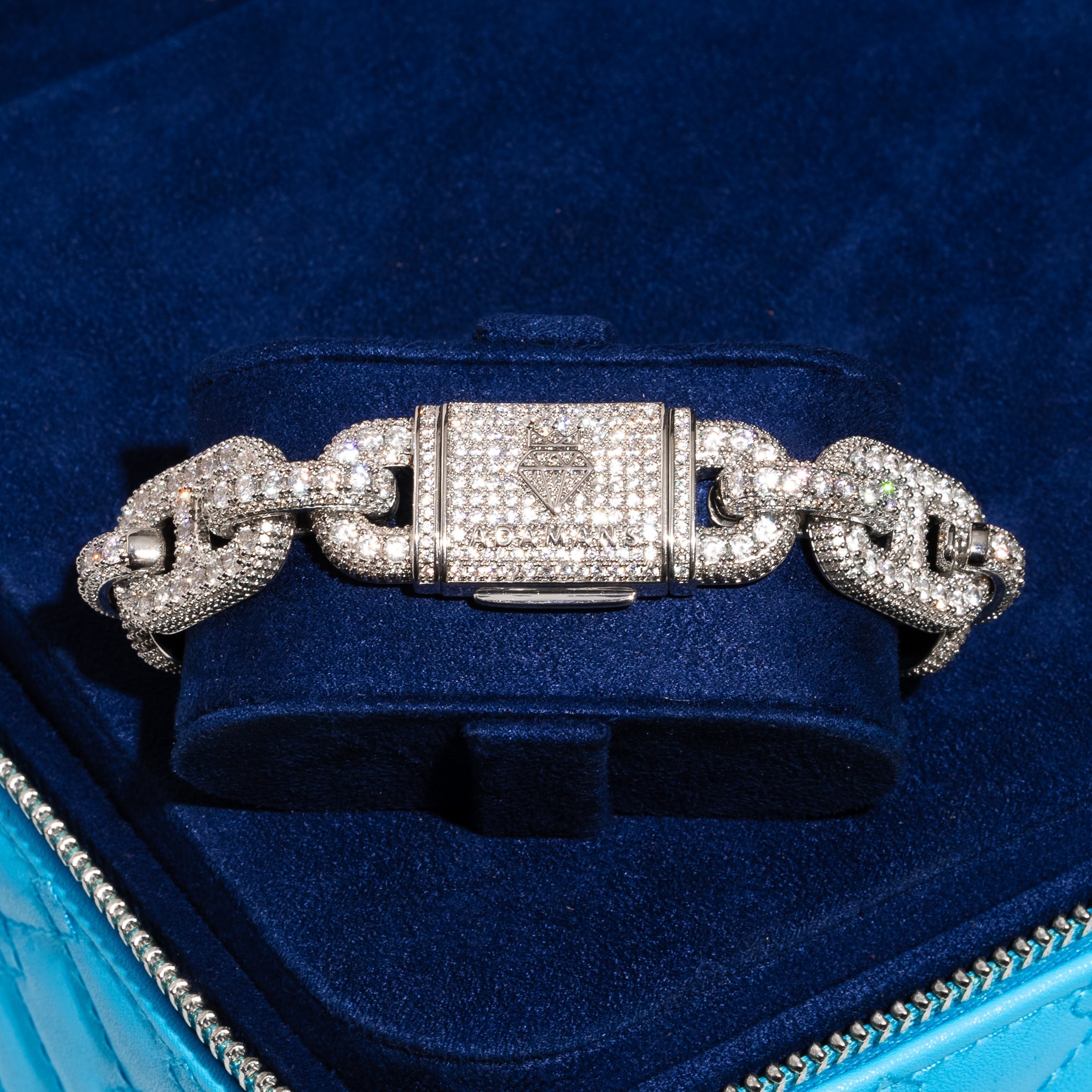 17mm G-Link Diamond Bracelet - White Gold