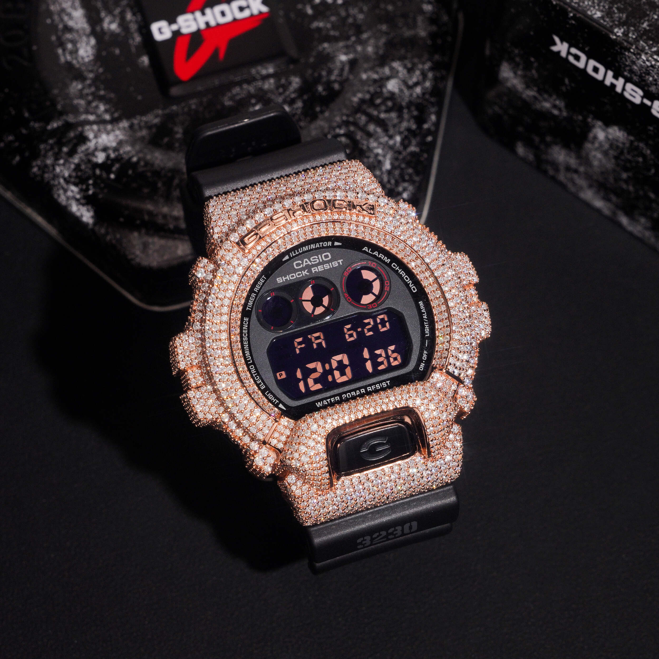 Custom Casio G-Shock VVS Moissanite DW-6900