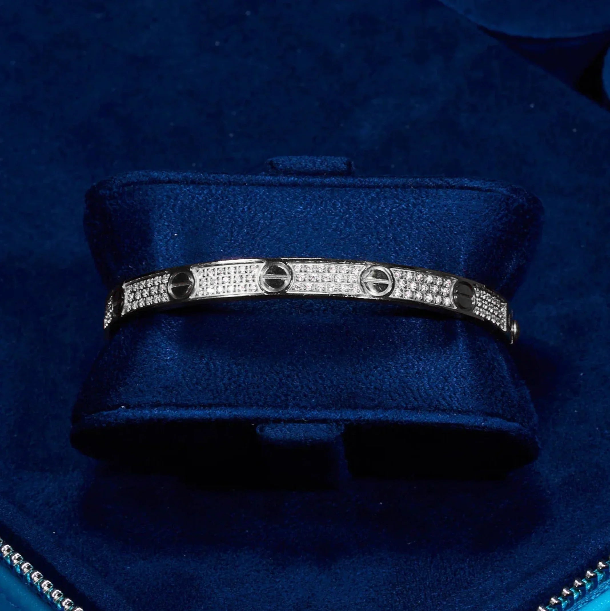 Iced Band Bracelet - White Gold
