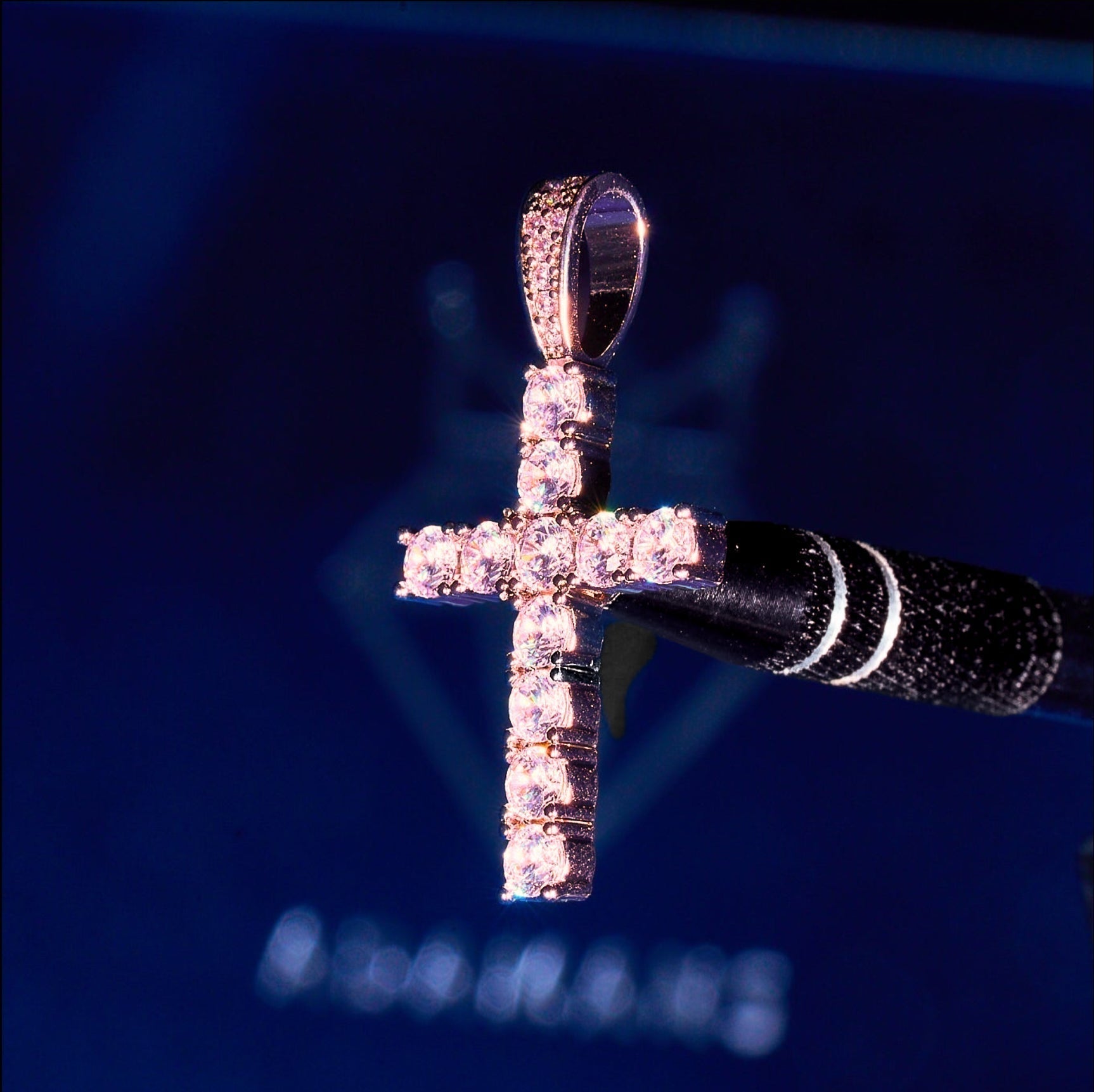 Diamond Cross Pendant - Rose Gold