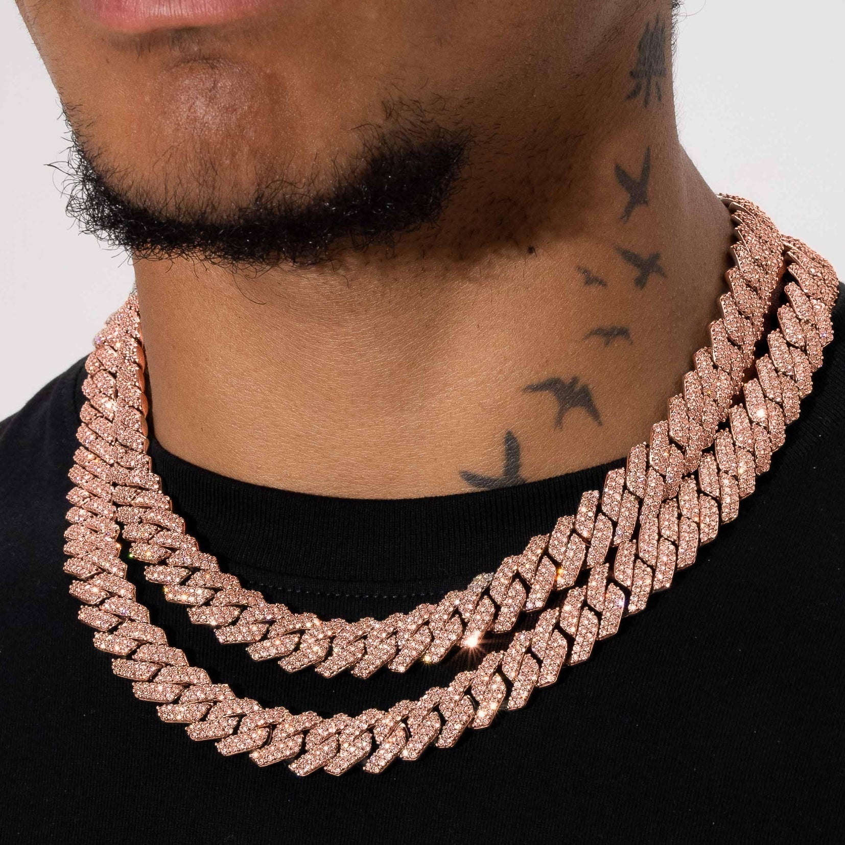 14mm Monaco Chain - Rose Gold