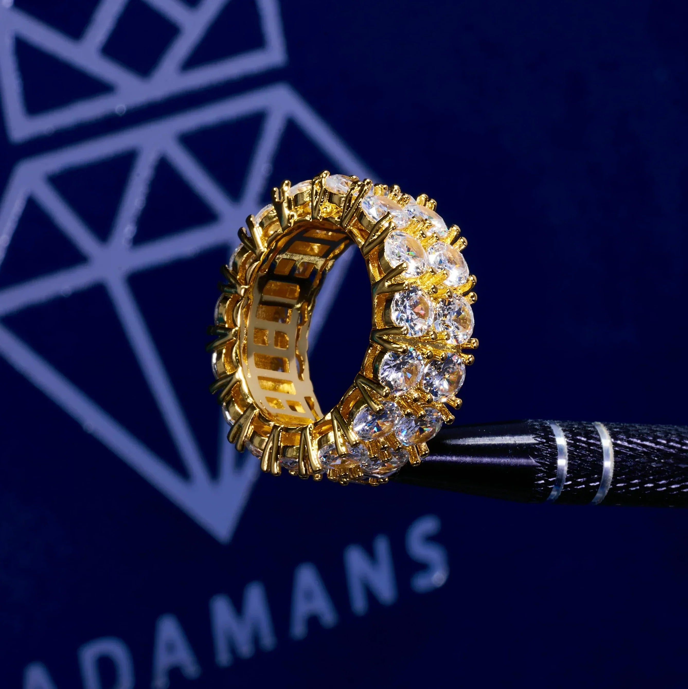 Lab Diamond Double Row Ring - 18k Vermeil - D Colour - VVS1