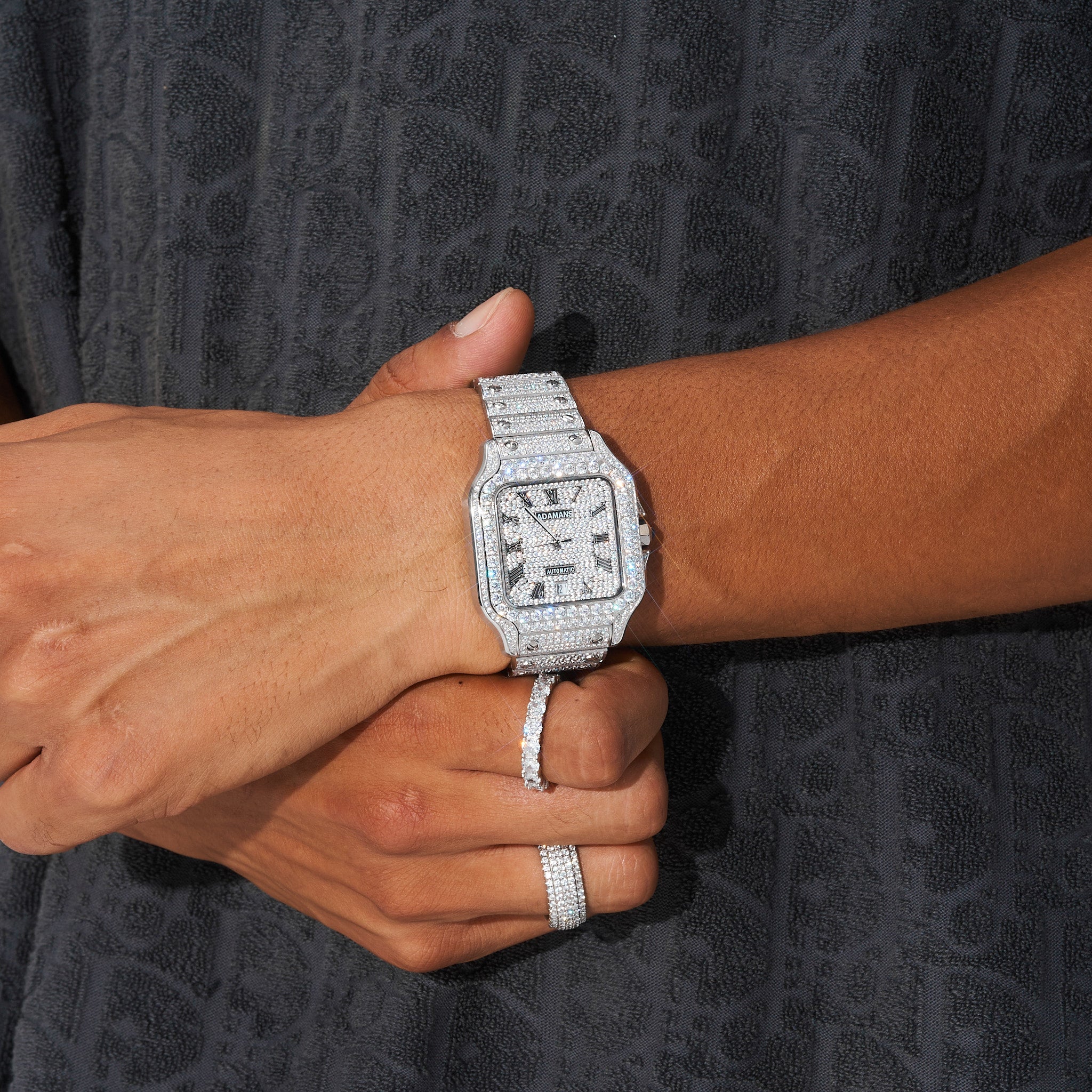 42mm Paved VVS Moissanite Diamond Watch - White Gold