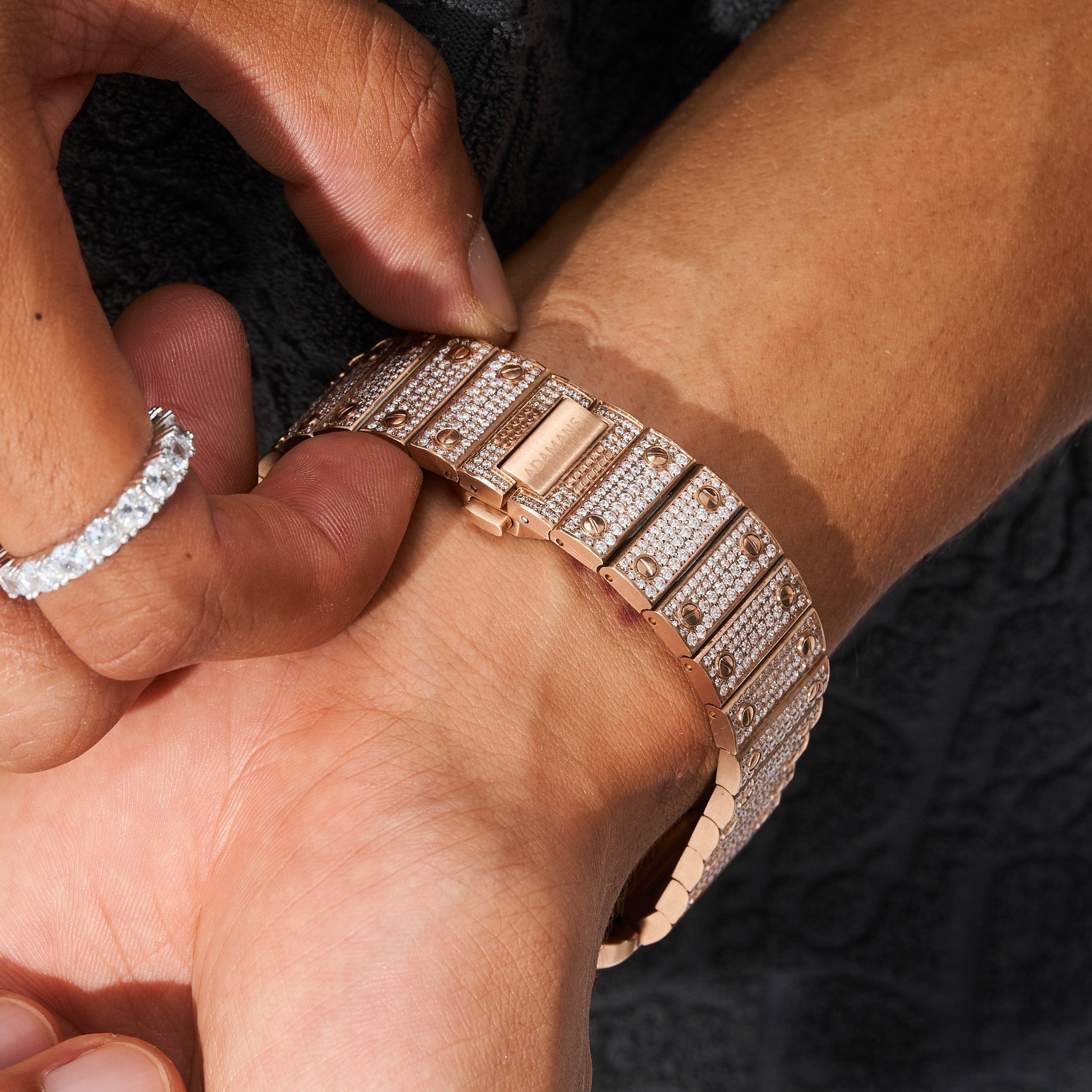 42mm Paved VVS Moissanite Diamond Watch - Rose Gold