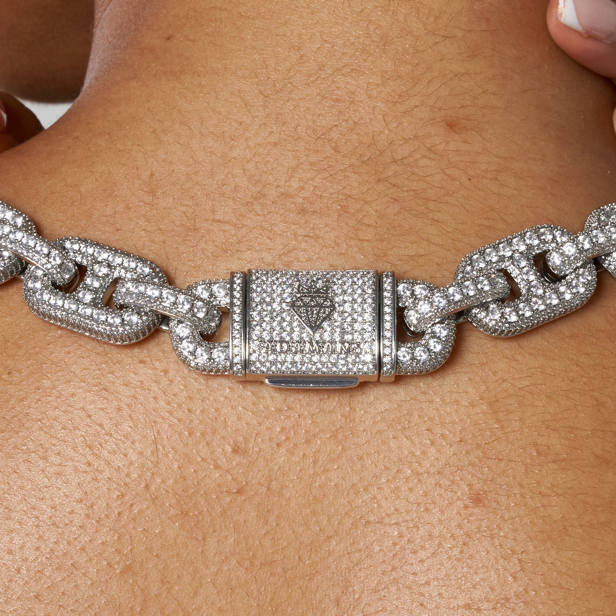17mm G-Link Diamond Chain - White Gold