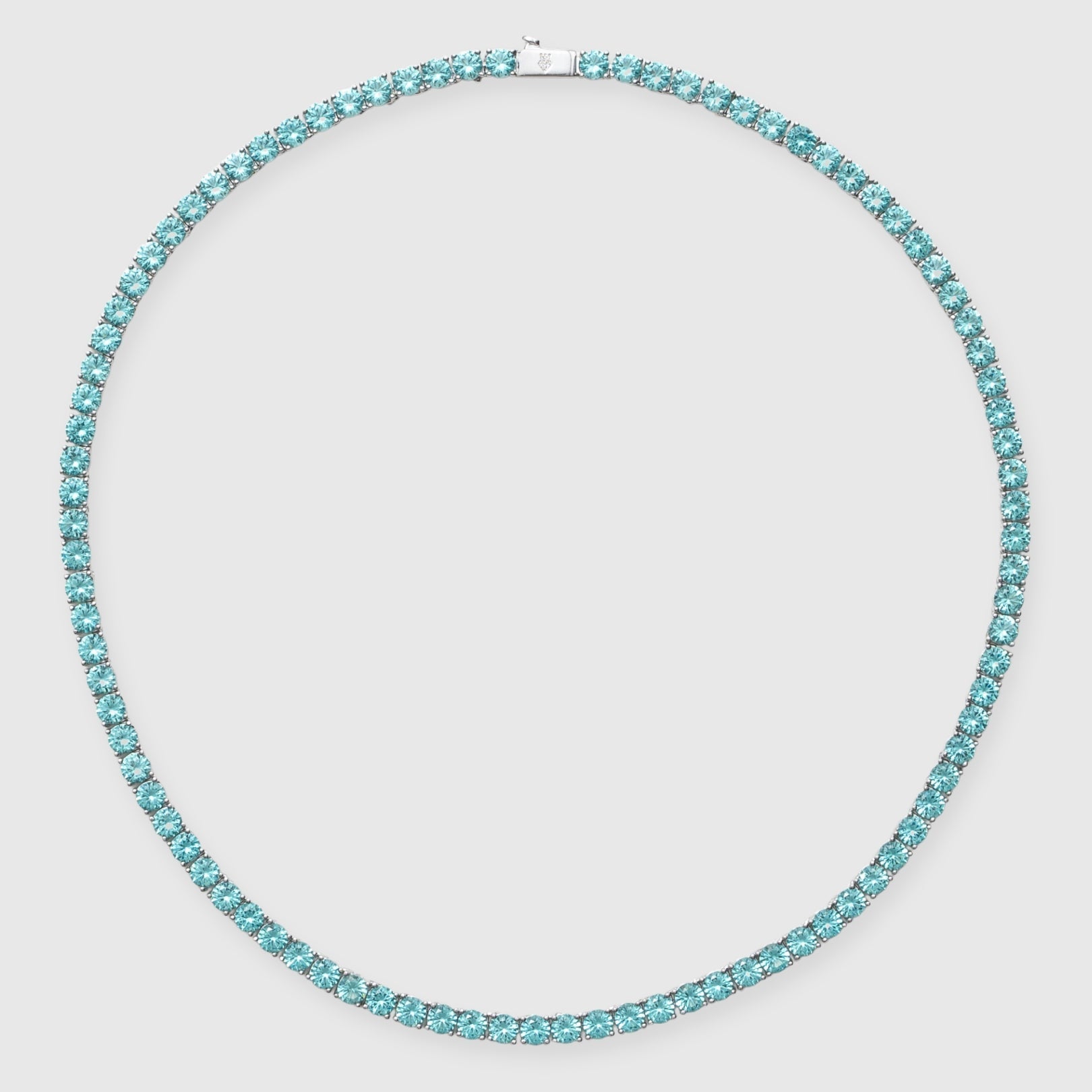 5mm Green Diamond Tennis Chain - White Gold