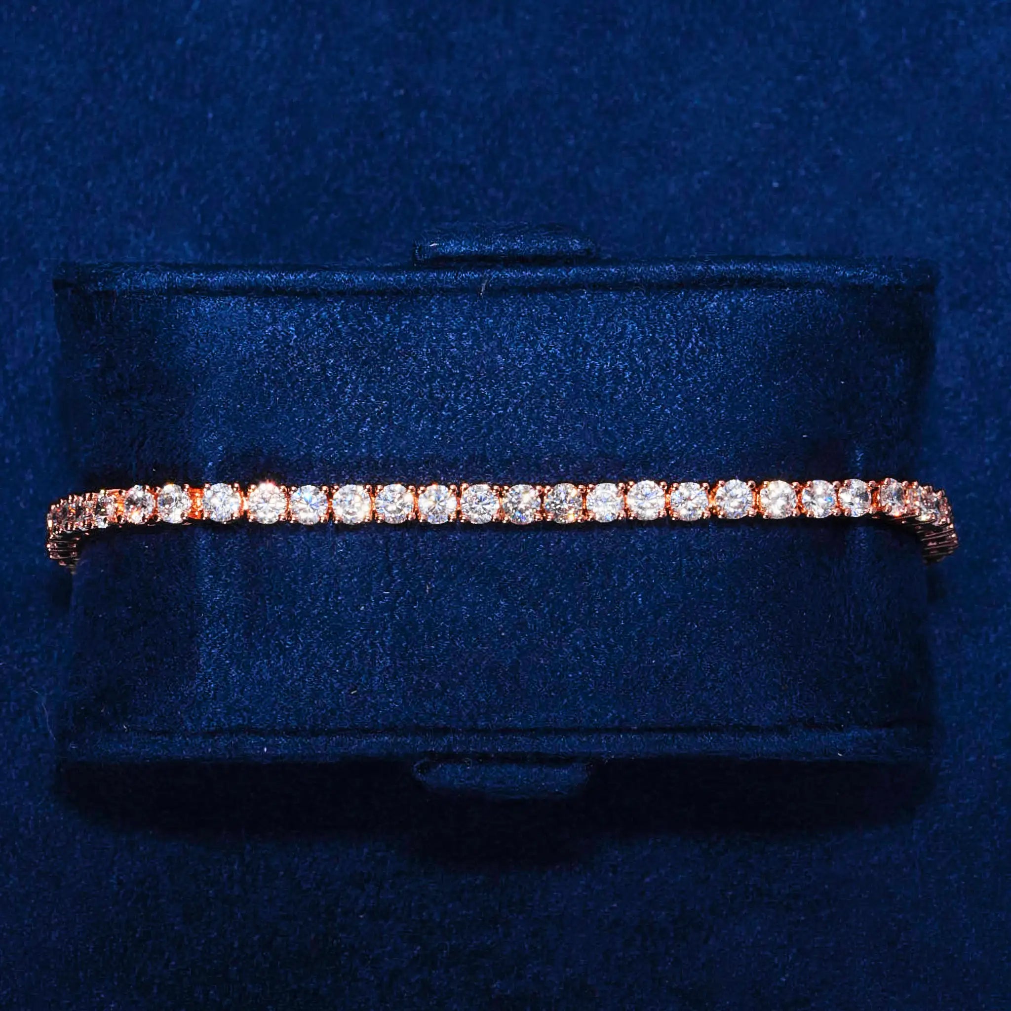 3mm Moissanite Tennis Bracelet - Rose Gold - 925 Silver - D Colour - VVS1