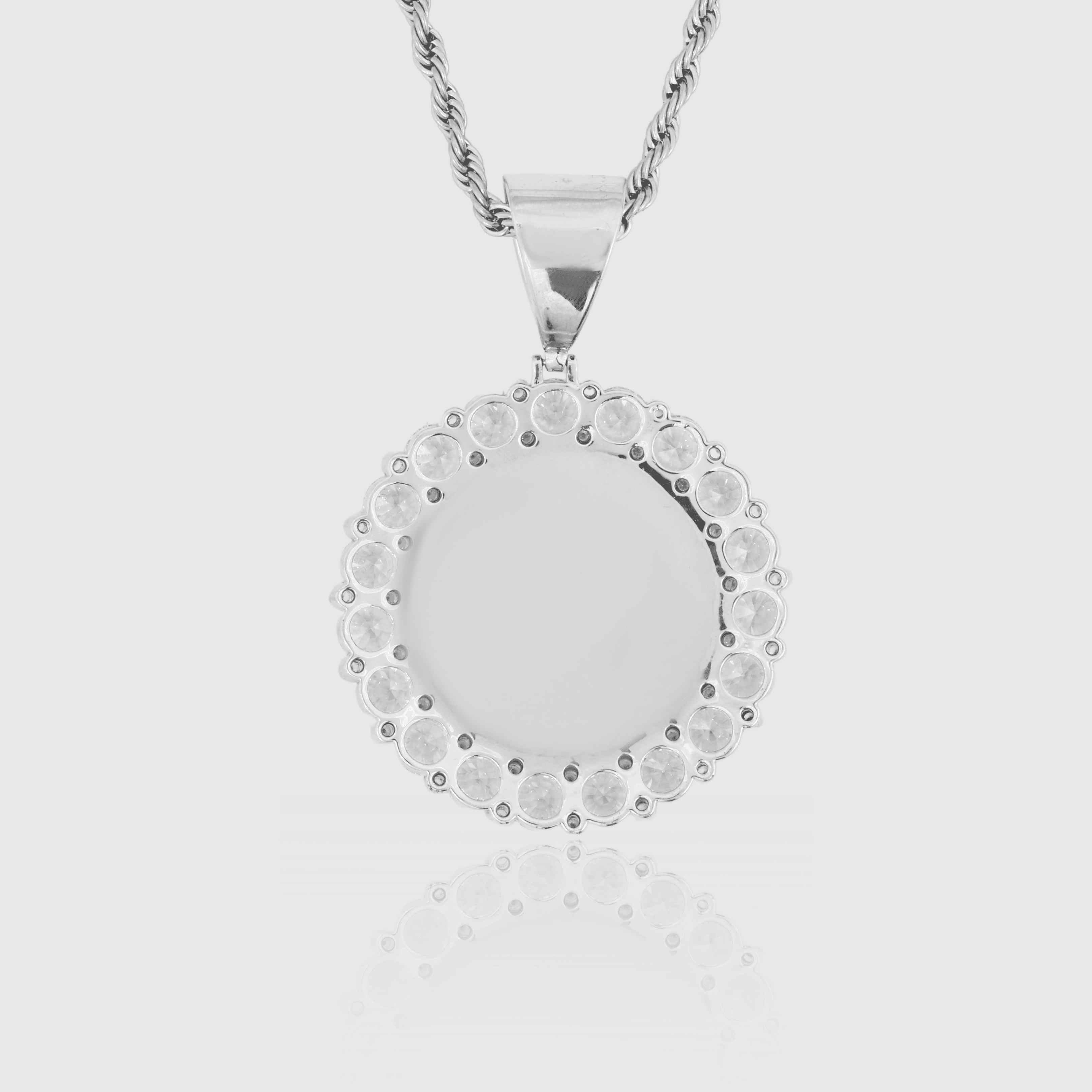 Big Stone Custom Image Circle Pendant