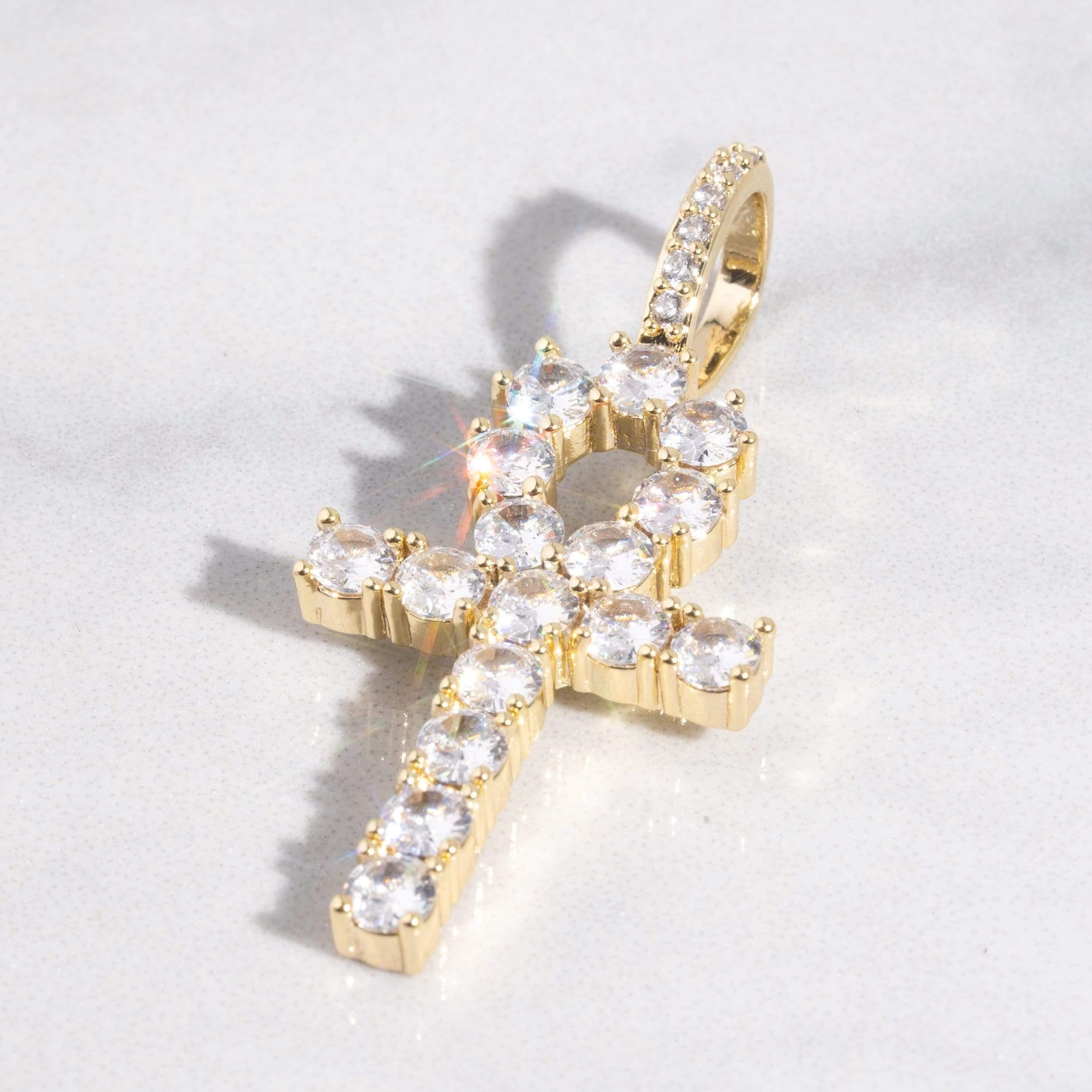 Diamond Ankh Pendant - Gold