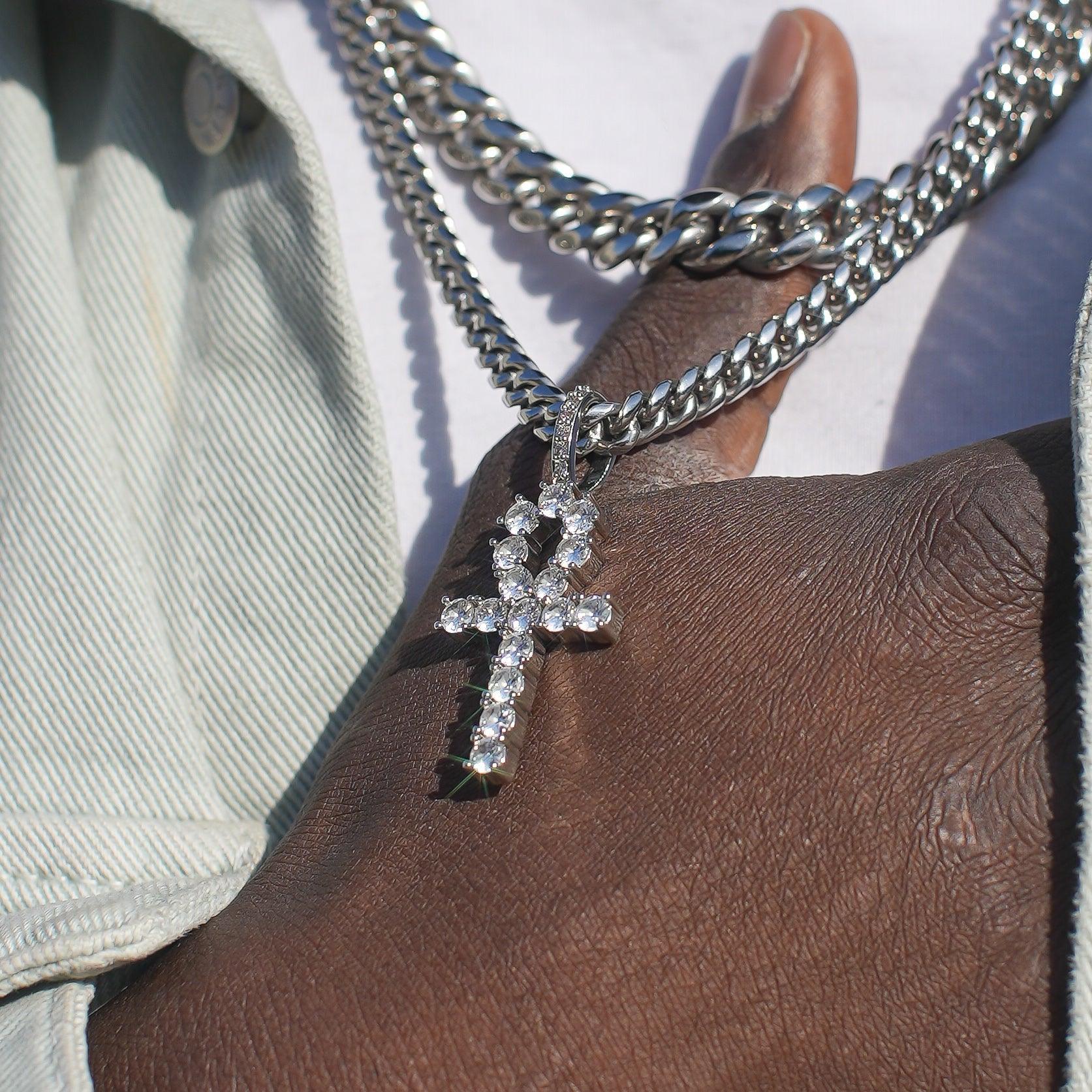 Moissanite Ankh Pendant - 925 Silver - D Colour - VVS1