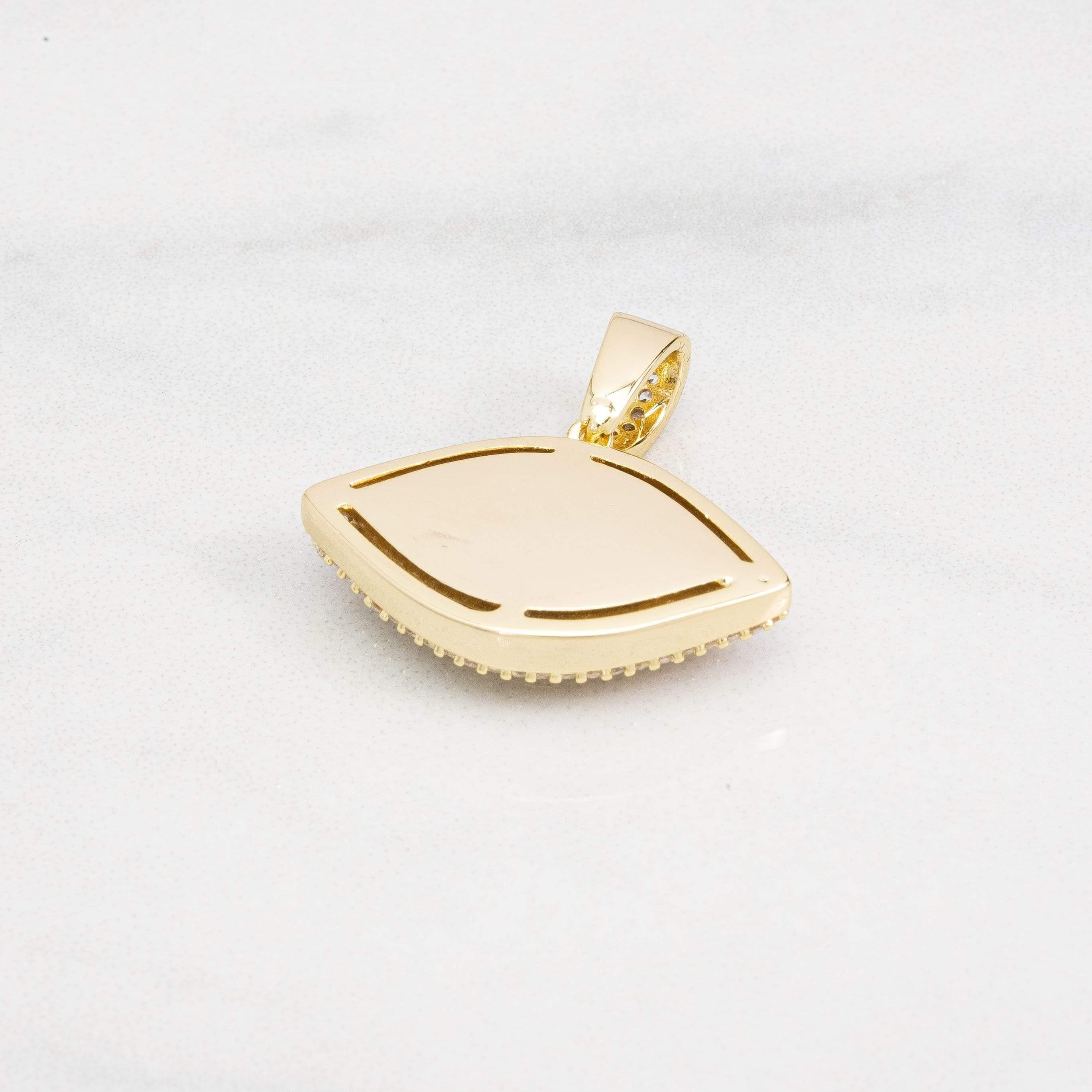 Moissanite Iced Eye Pendant - 18k Vermeil - D Colour - VVS1
