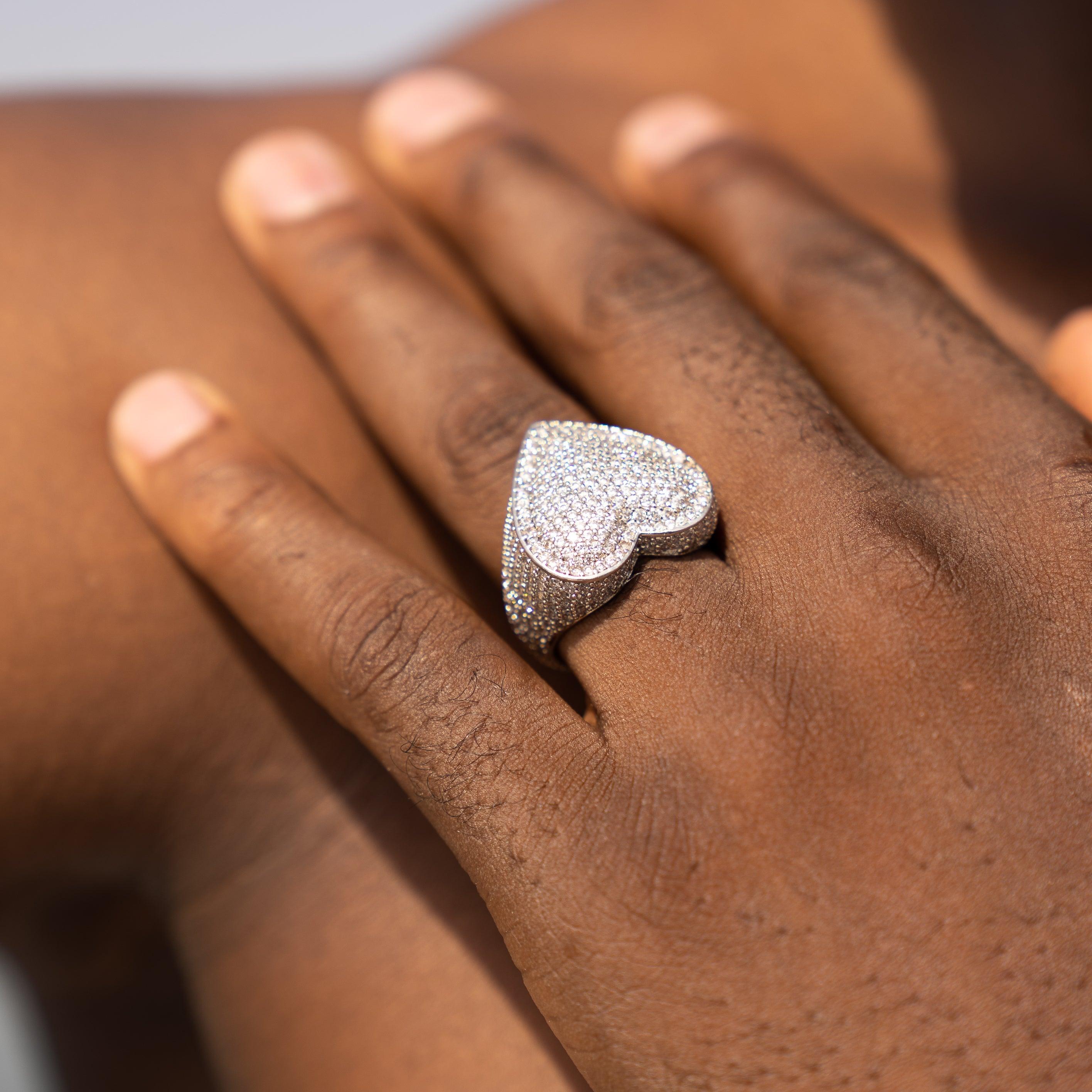 Moissanite Heart Ring - 925 Silver - D Colour - VVS1