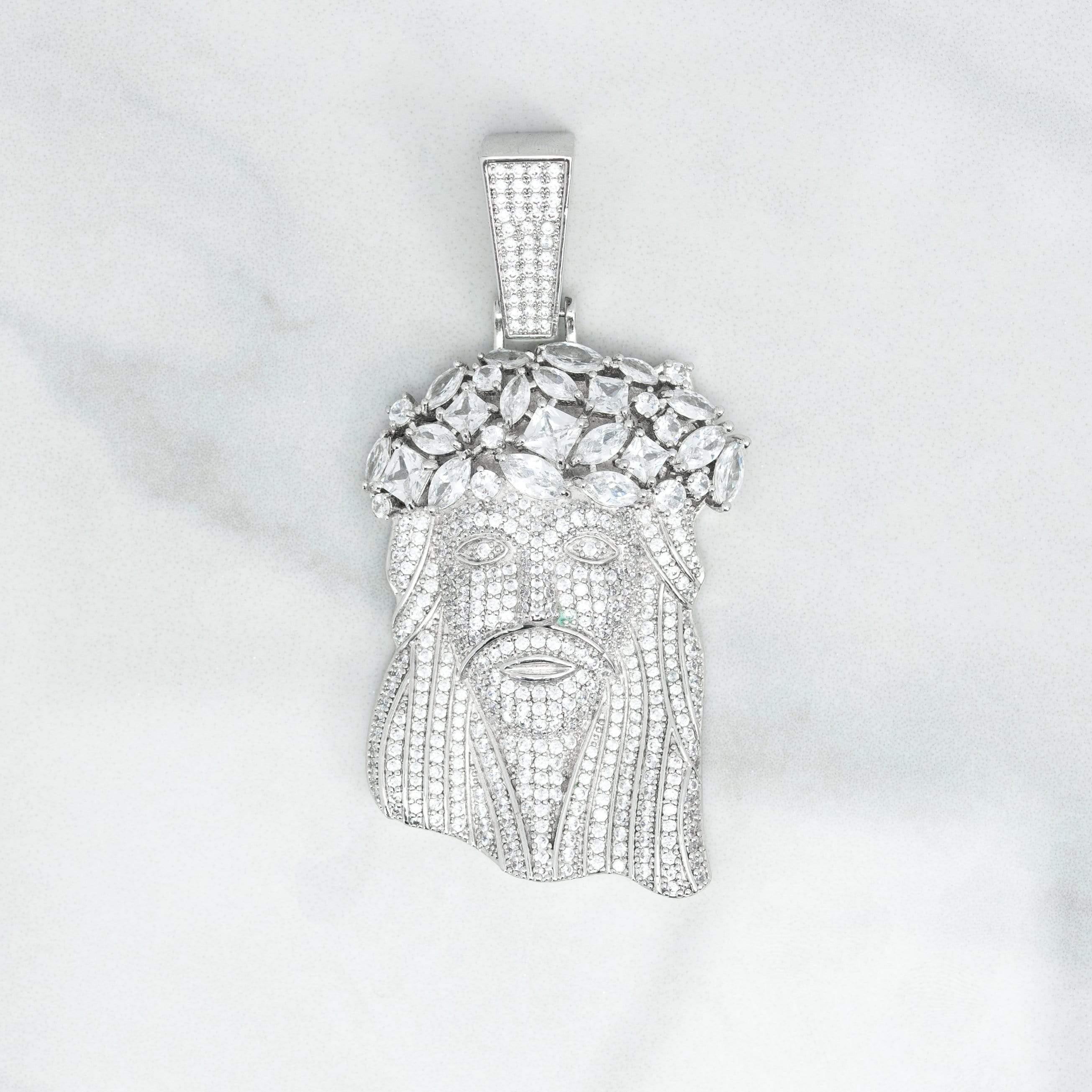 Moissanite Jesus Pendant  -  925 Silver - D Colour - VVS1