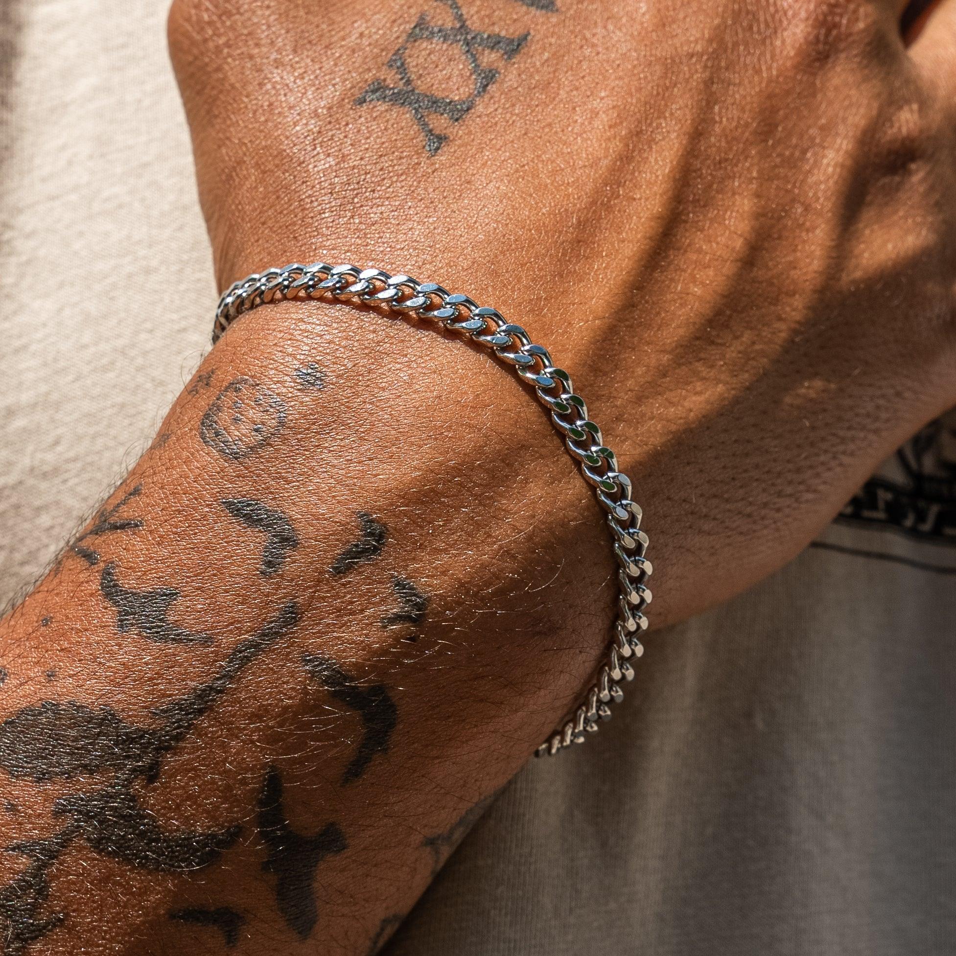 3mm Cuban Bracelet - White Gold