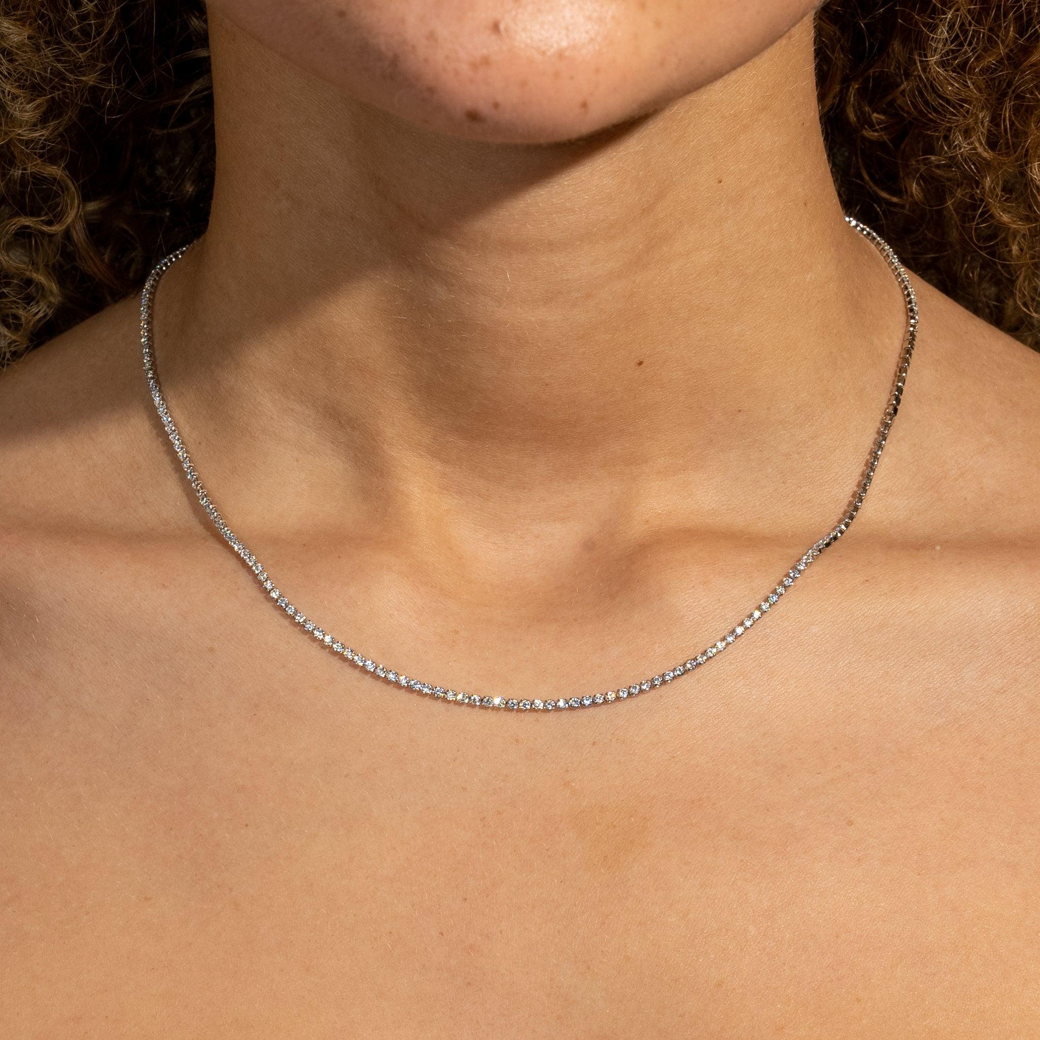 Moissanite Micro Tennis Chain - 925 Silver - D Colour - VVS1