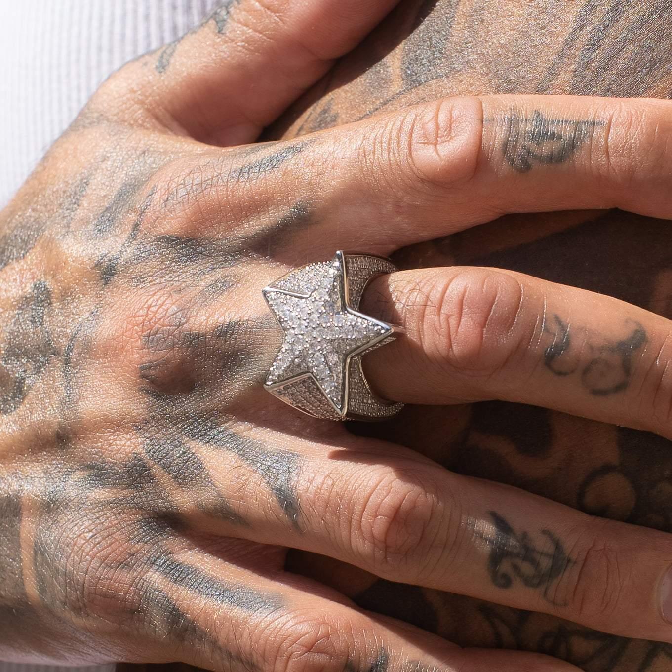 Moissanite Star Ring - 925 Silver - D Colour - VVS1