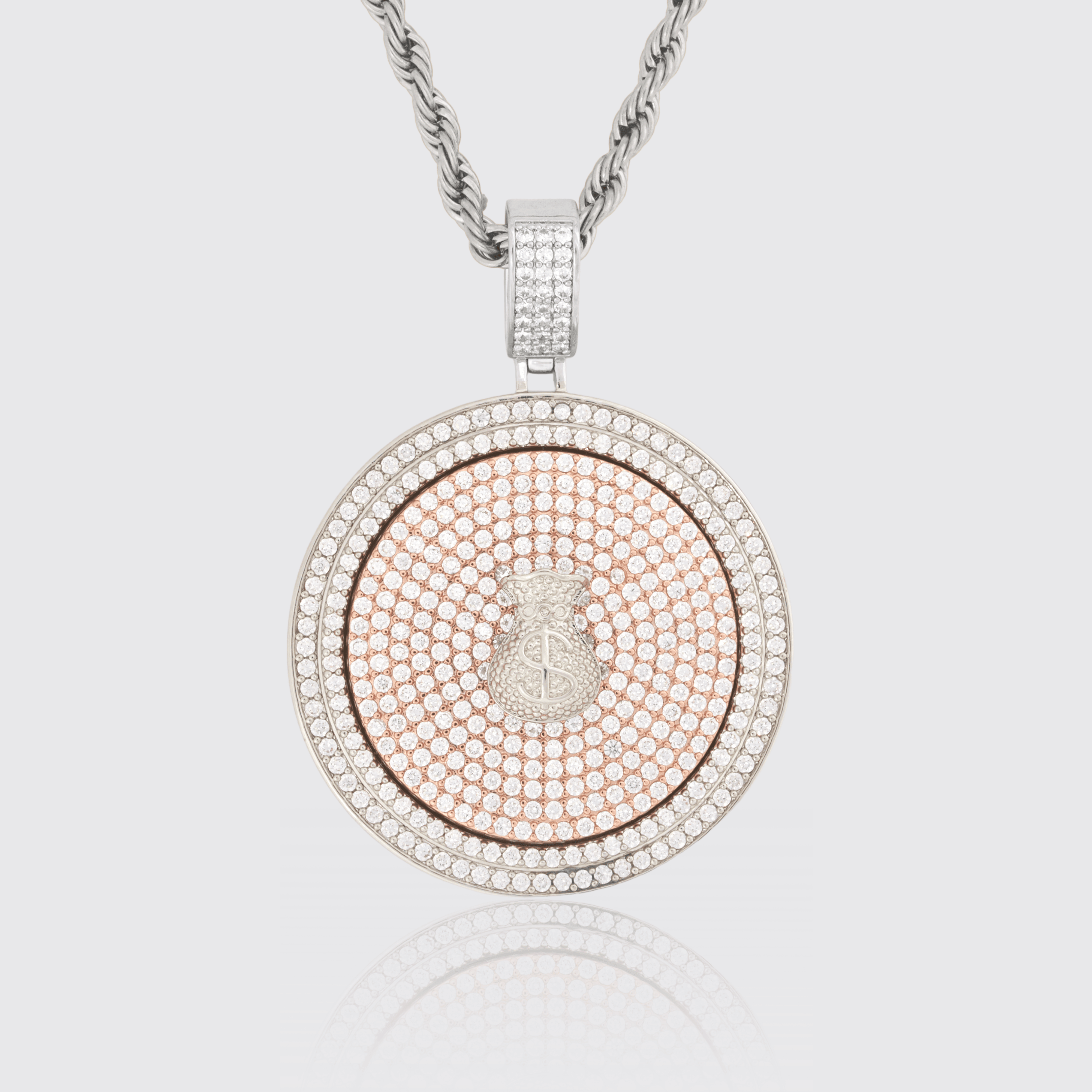Money Bag Spinning Pendant - Two Tone