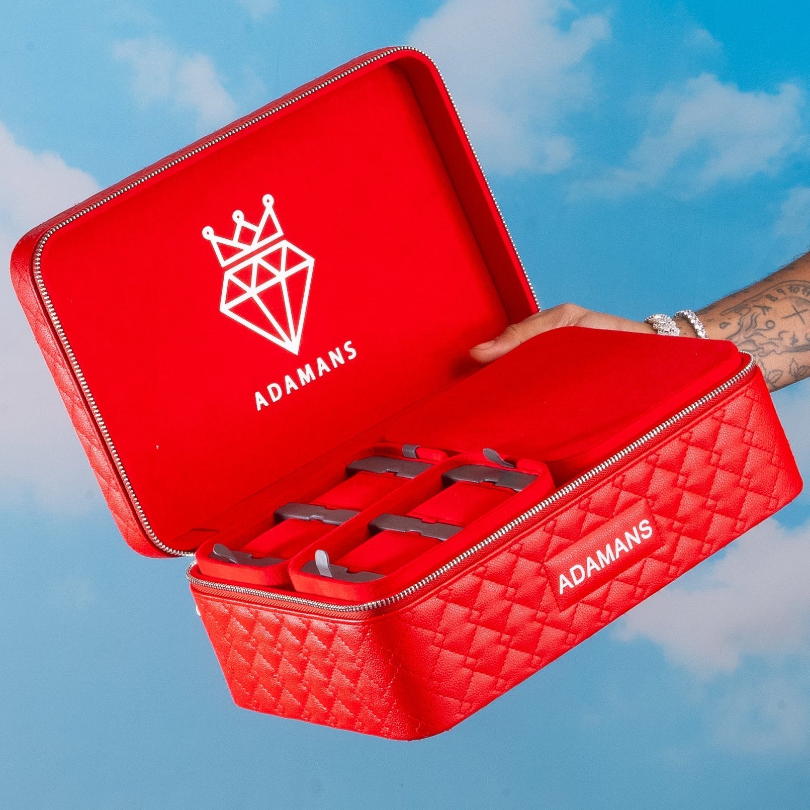 Leather Travel Jewelry Case - Red