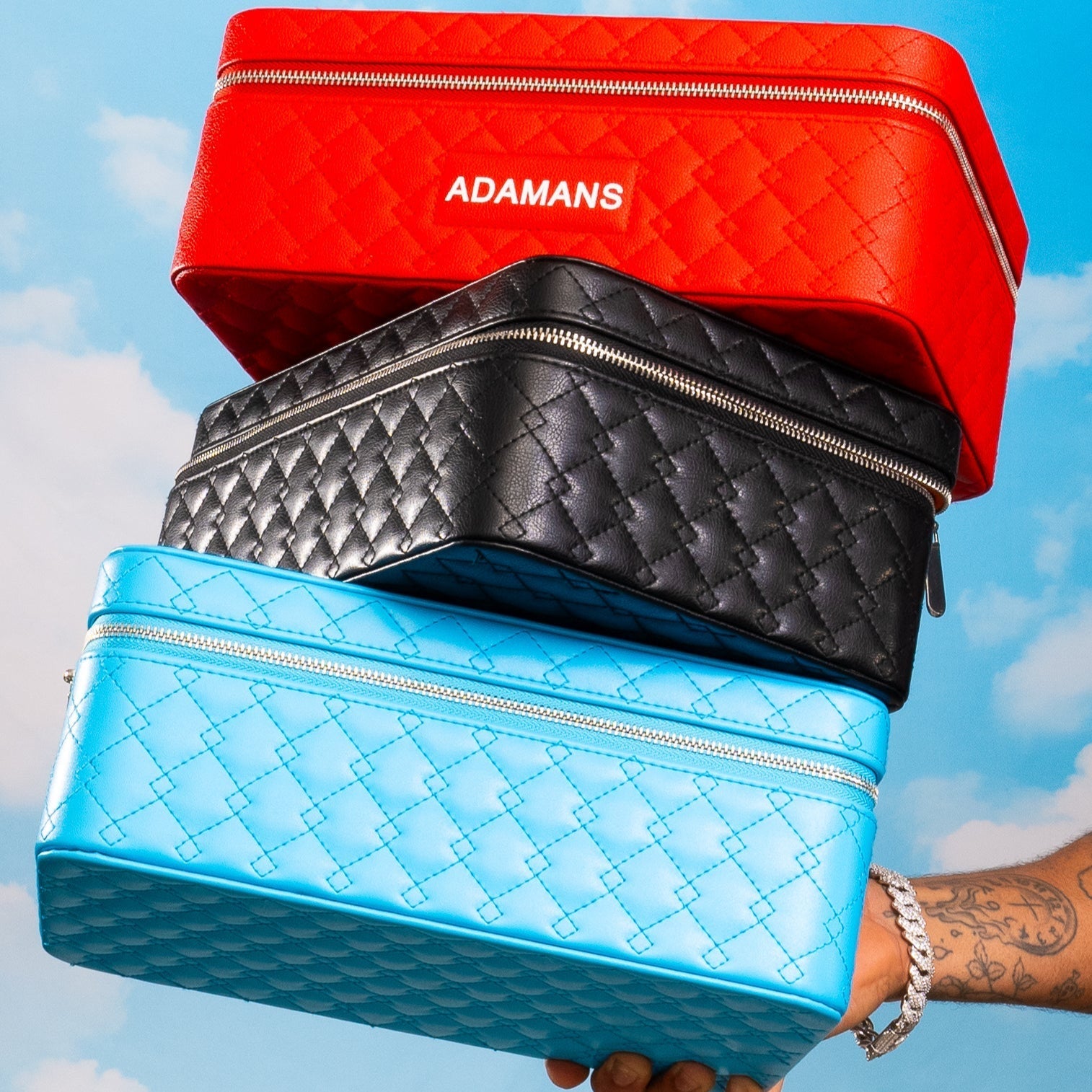 Leather Travel Jewelry Case - Red