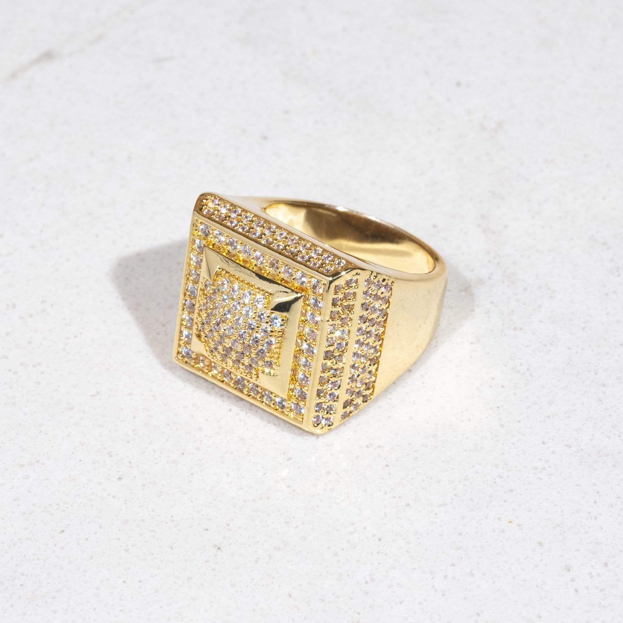 Lab Diamond Square Paved Ring - 18K Vermeil - D Colour - VVS1